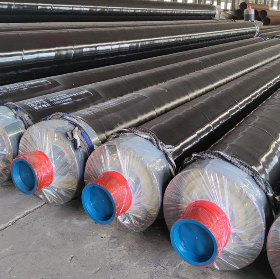 EN253 SCH40 Underground Polyurethane Foam Insulated Steel Pipe Prefabricated HDPE Jacket API Standard Cutting Welding Included
